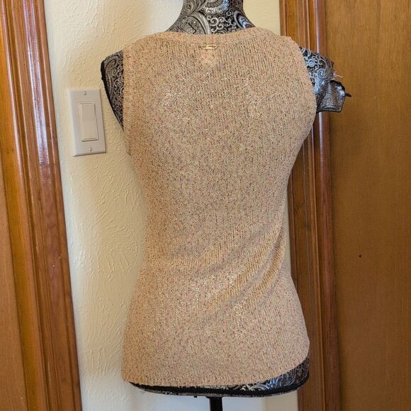 St. John knit cardigan set peach rose gold zip front size S - Picture 6 of 13